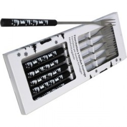 Fourchettes noires déco Alpes set de 6 pièces